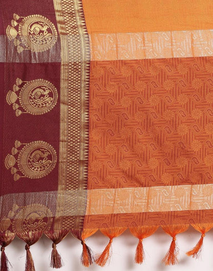 Dusty Orange Silk Saree | Sudathi