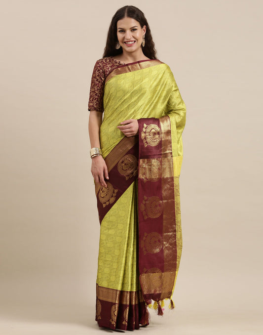 Lime Green Silk Saree | Sudathi