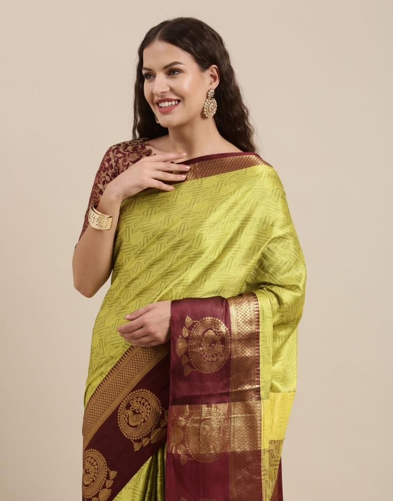 Lime Green Silk Saree | Sudathi