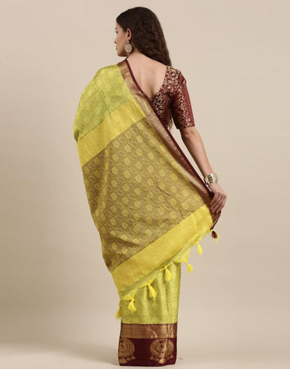 Lime Green Silk Saree | Sudathi