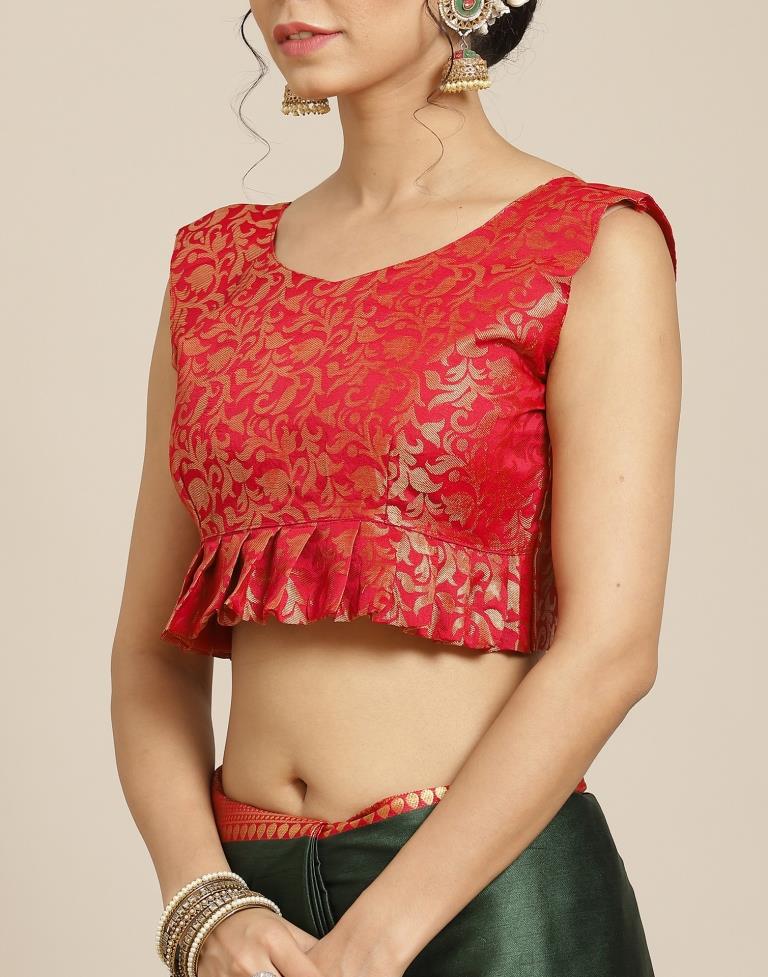 Bottle Green Silk Saree | Sudathi