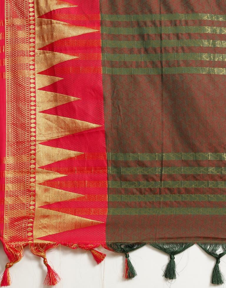 Bottle Green Silk Saree | Sudathi