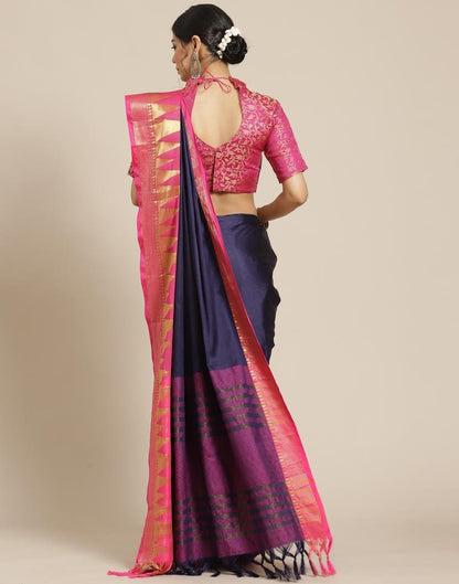 Navy Blue Silk Saree | Sudathi