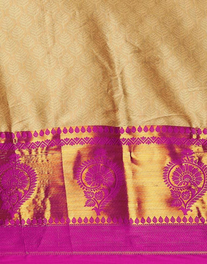 Beige Weaving Cotton Saree