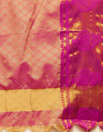 Beige Weaving Cotton Saree