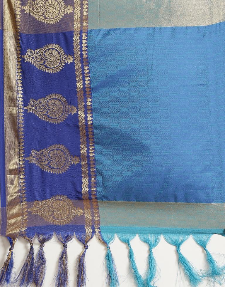 Peacock Blue Silk Saree | Sudathi