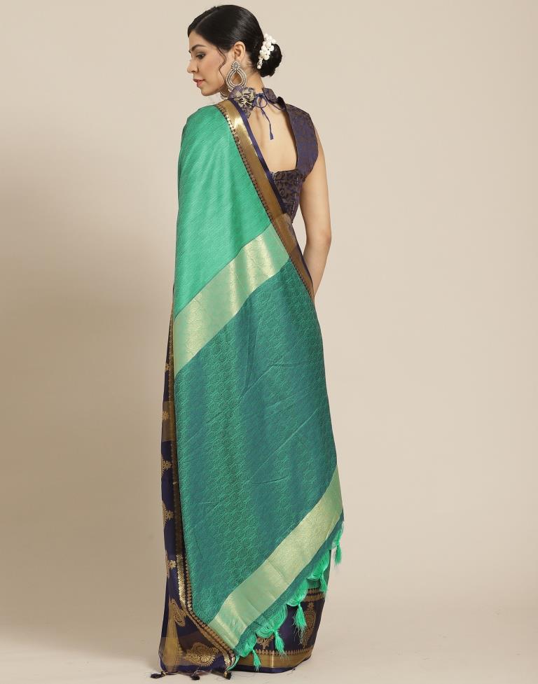 Turquoise Blue Silk Saree | Sudathi