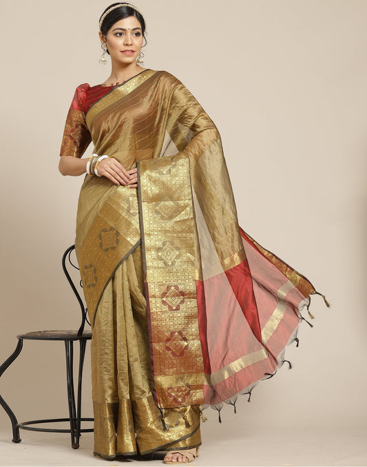 Golden Silk Saree | Sudathi