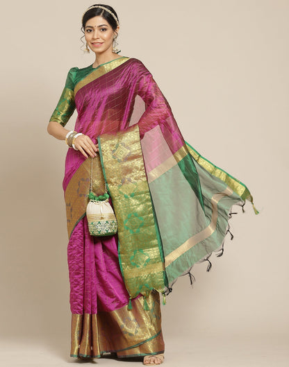 Magenta Silk Saree | Sudathi