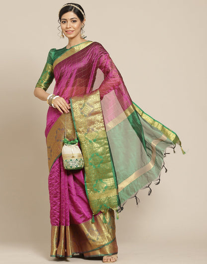 Magenta Silk Saree | Sudathi