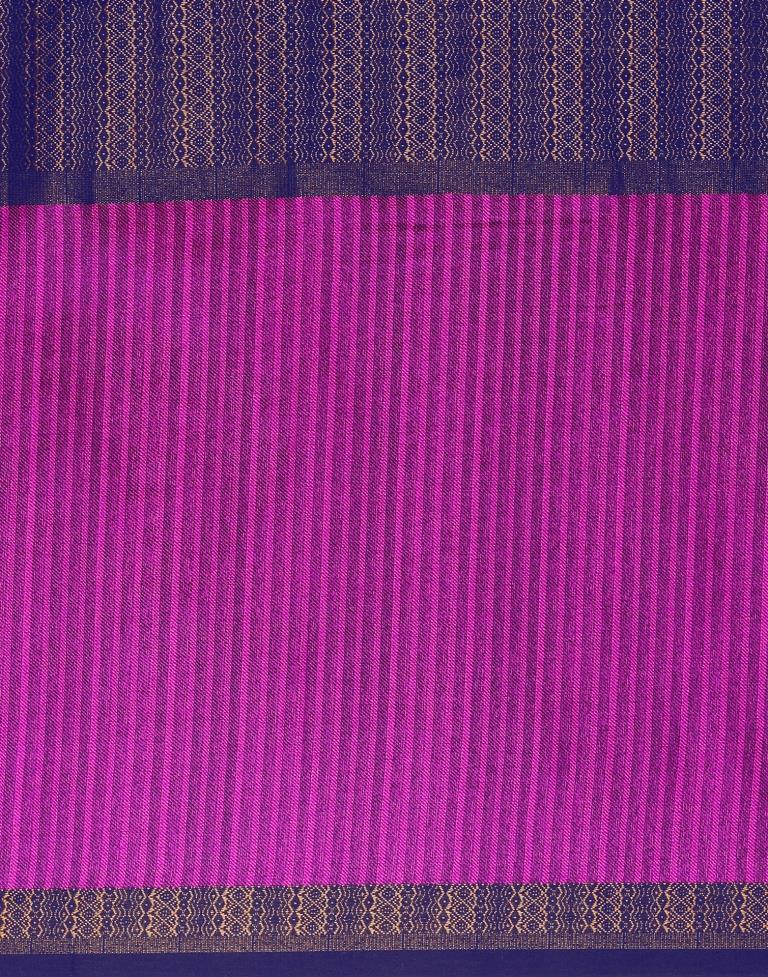 Pink And Navy Blue Silk Saree | Sudathi