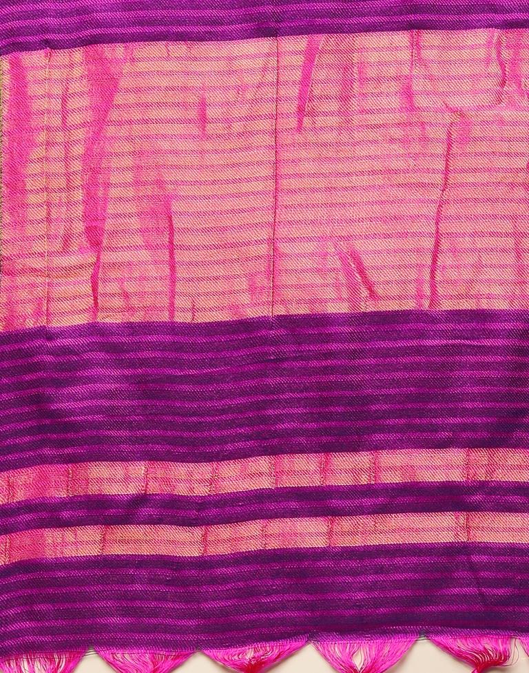 Pink And Navy Blue Silk Saree | Sudathi