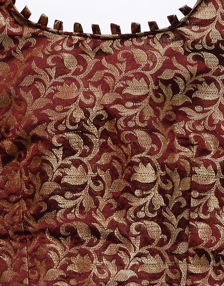 Beige And Maroon Silk Saree | Sudathi