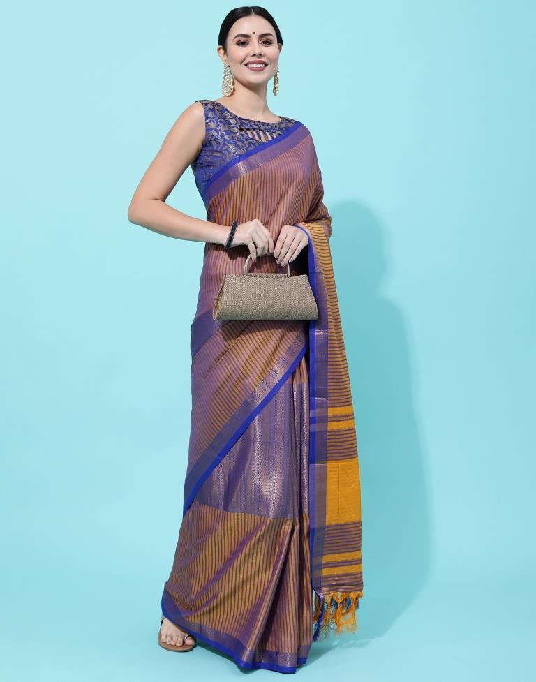 Blue And Yellow Silk Saree | Sudathi