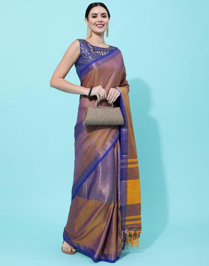Blue And Yellow Silk Saree | Sudathi