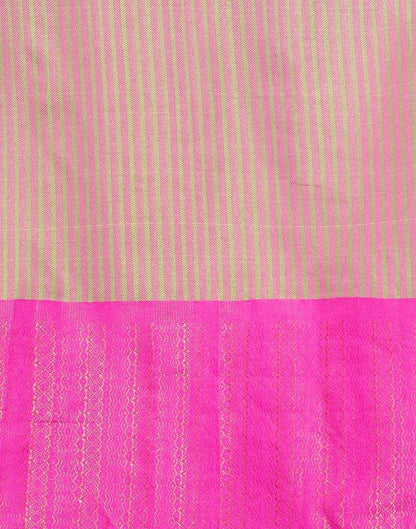 Parrot Green And Pink Silk Saree | Sudathi
