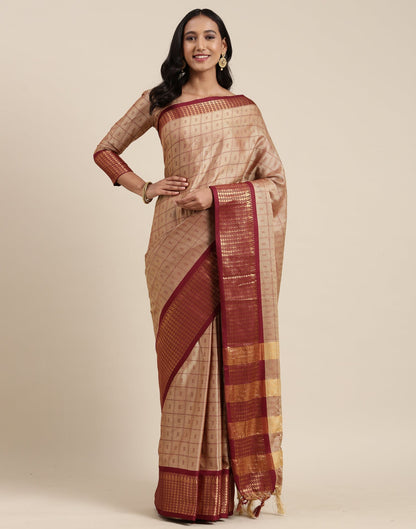 Beige Silk Saree | Sudathi