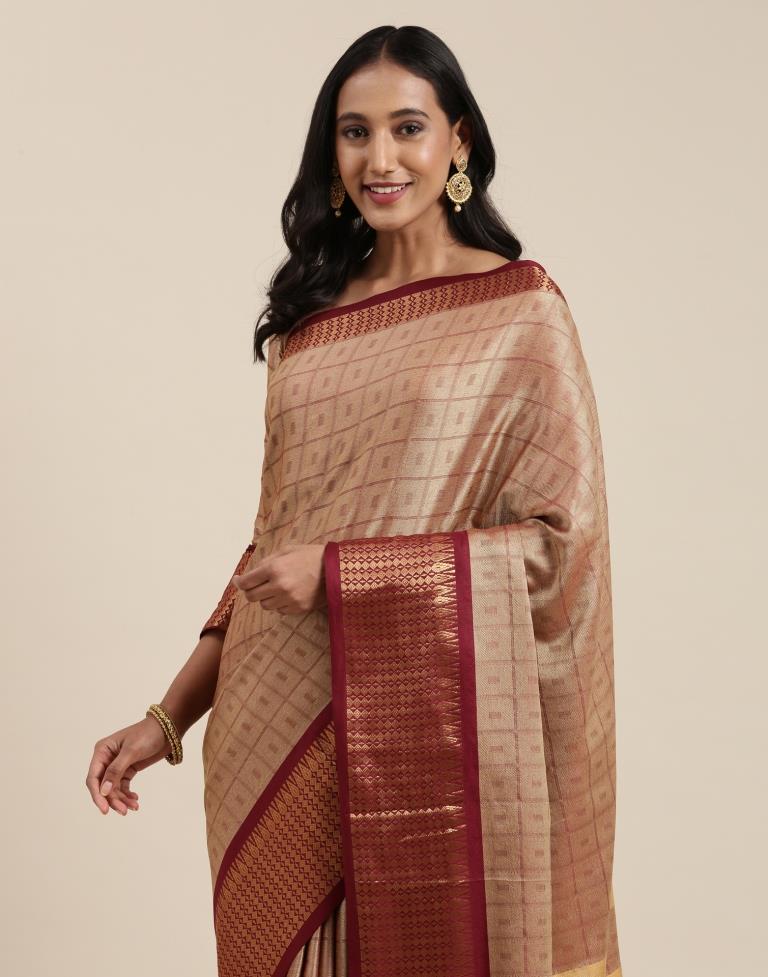 Beige Silk Saree | Sudathi