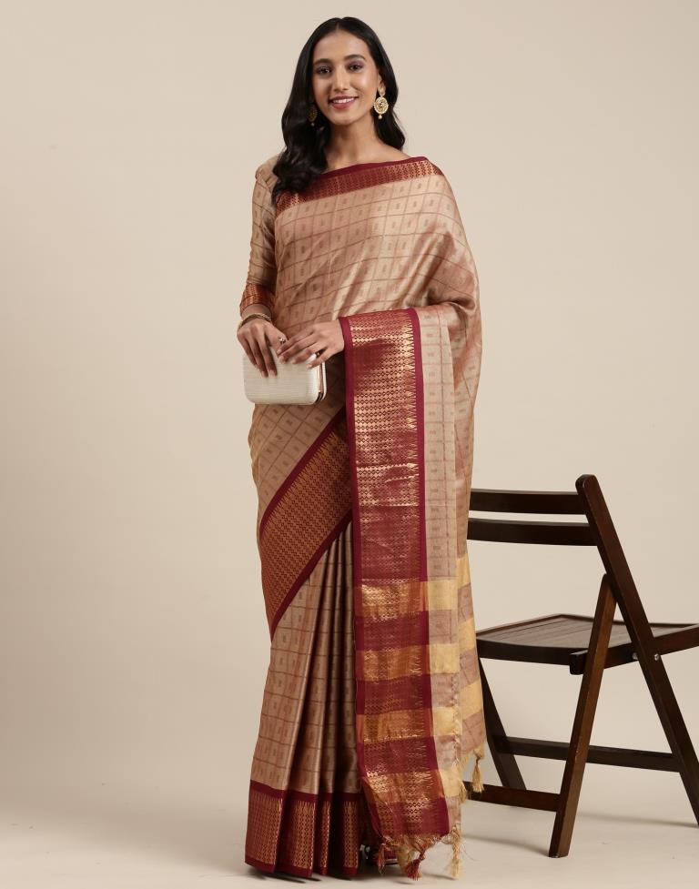 Beige Silk Saree | Sudathi