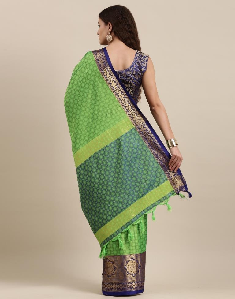 Parrot Green Silk Saree | Sudathi