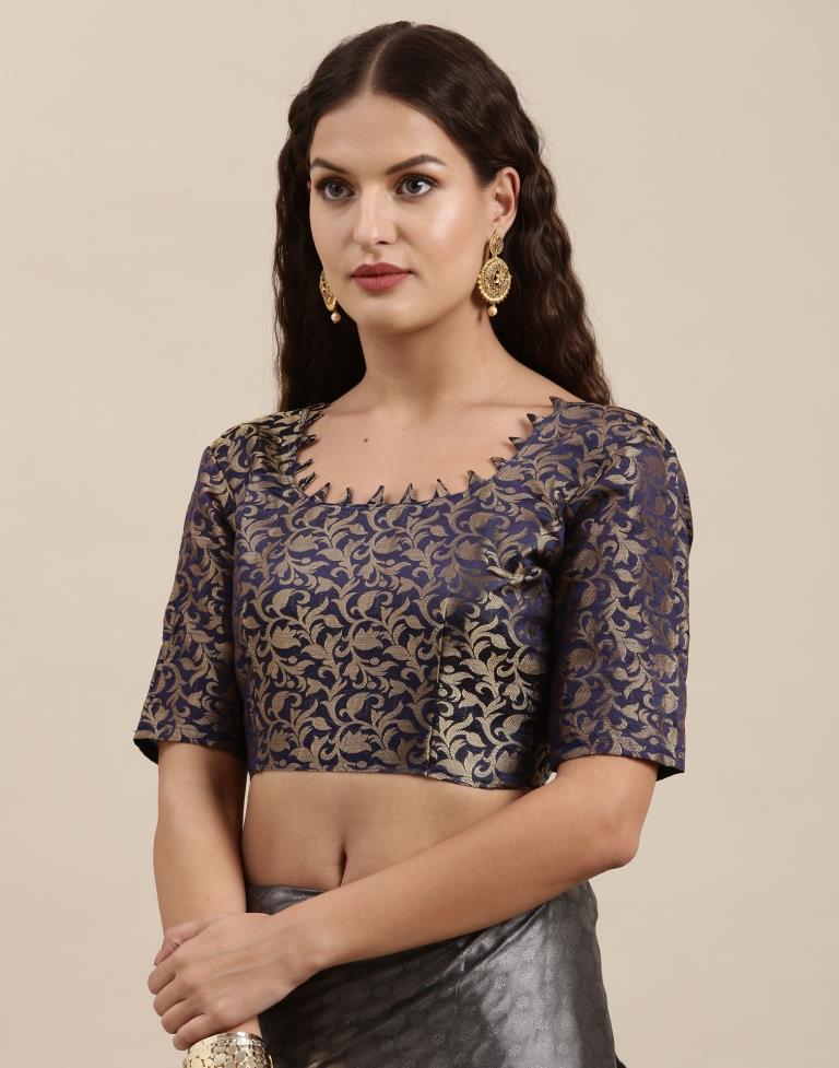 Dark Grey Silk Saree | Sudathi