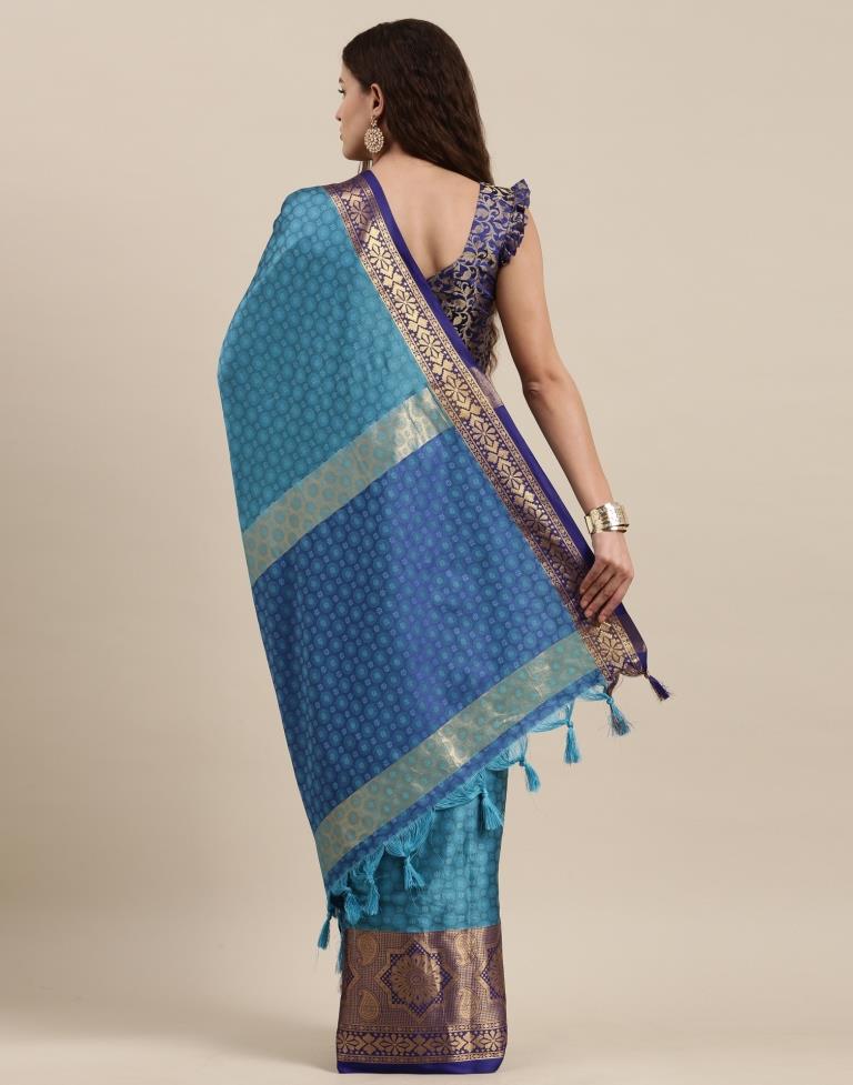 Peacock Blue Silk Saree | Sudathi