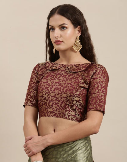 Olive Green Silk Saree | Sudathi