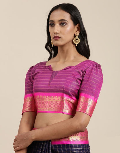 Navy Blue Silk Saree | Sudathi