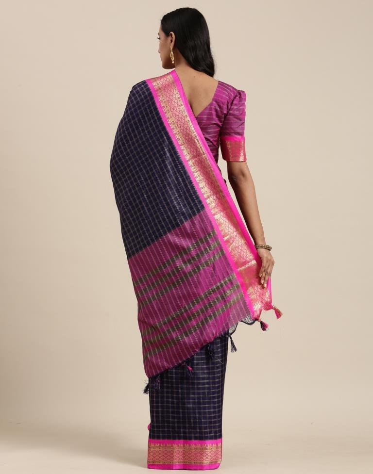 Navy Blue Silk Saree | Sudathi