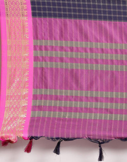 Navy Blue Silk Saree | Sudathi