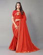 Red Plain Silk Saree