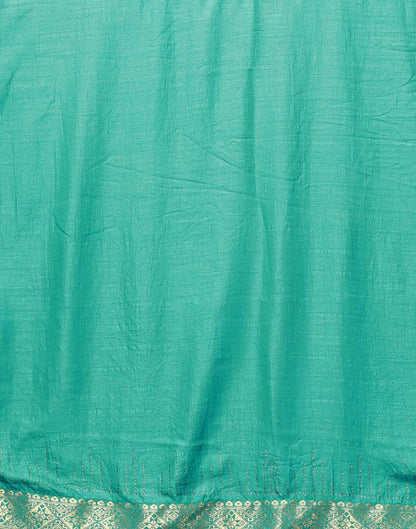 Turquoise Blue Plain Silk Saree