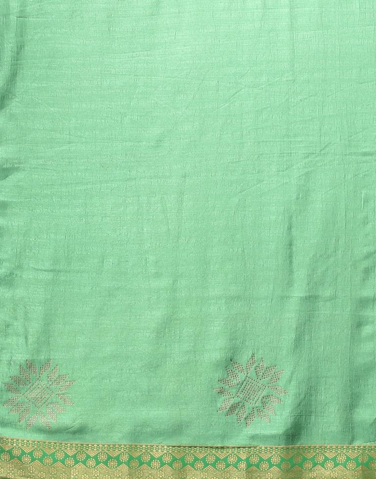 Mint Green Plain Silk Saree