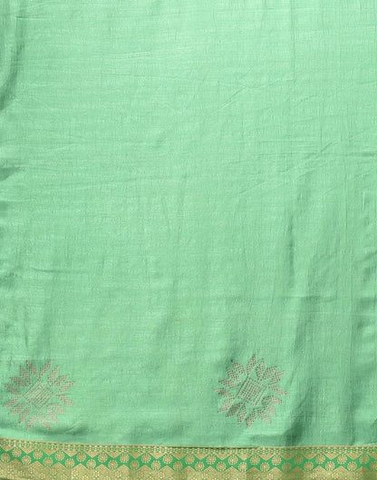 Mint Green Plain Silk Saree
