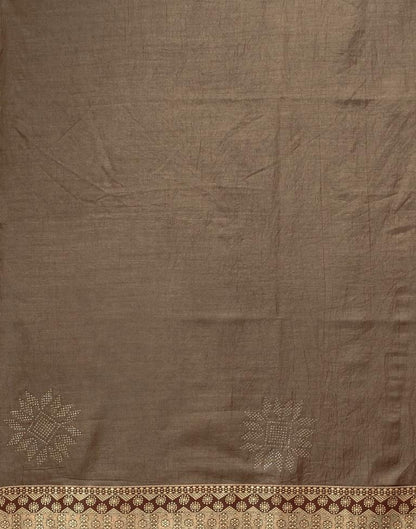 Coffee Brown Plain Silk Saree
