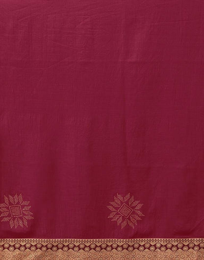 Beet Red Plain Silk Saree