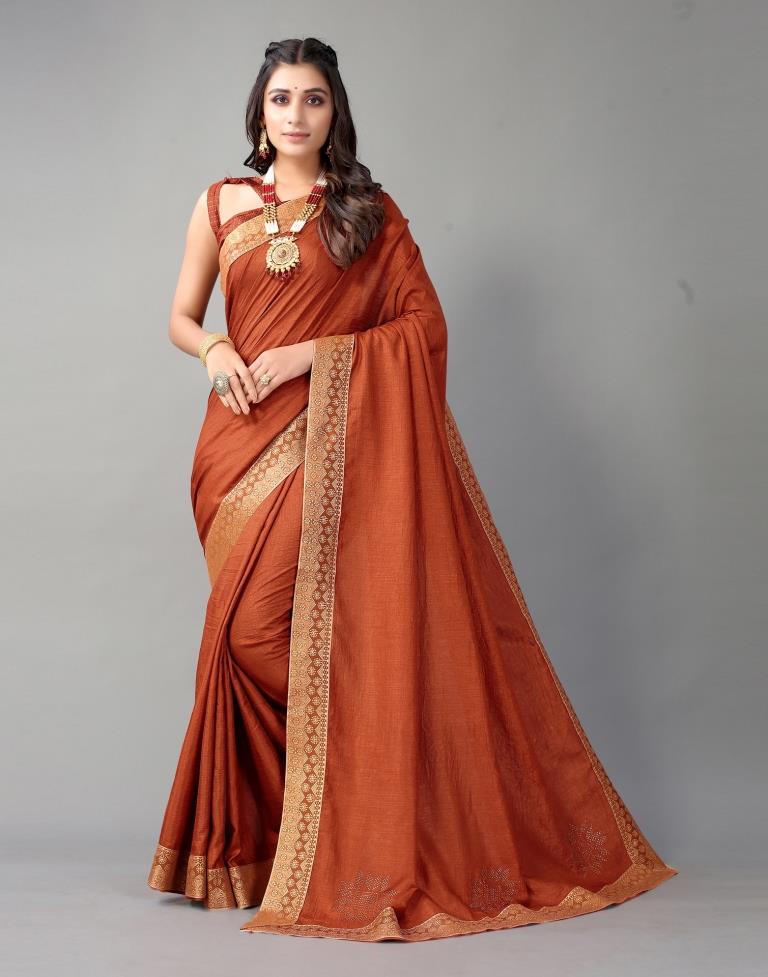 Red Plain Silk Saree