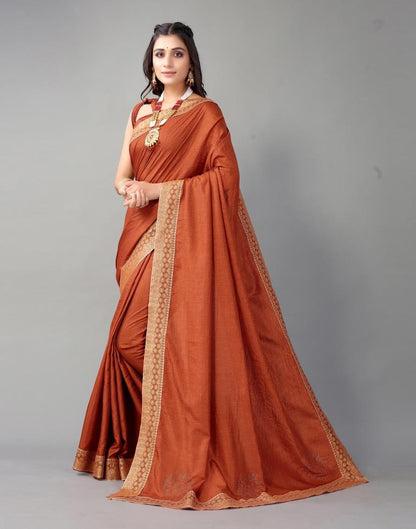 Red Plain Silk Saree