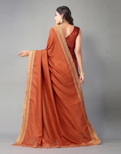 Red Plain Silk Saree