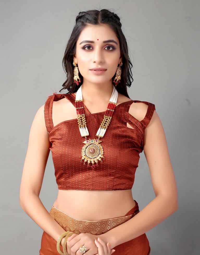 Red Plain Silk Saree