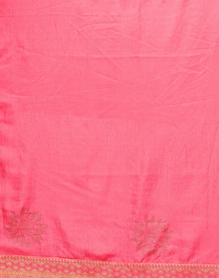 Baby Pink Plain Silk Saree