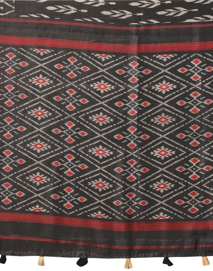 Black Printed Cotton Saree