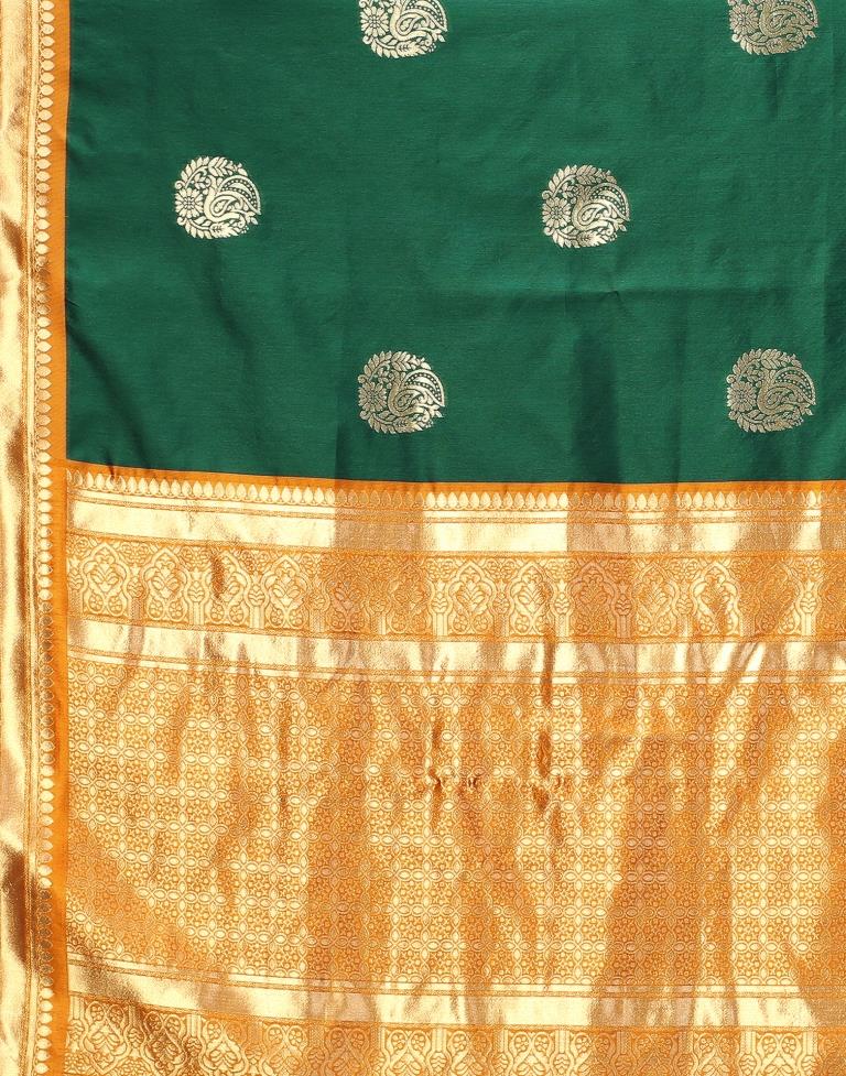 Bottle Green Silk Saree | Sudathi