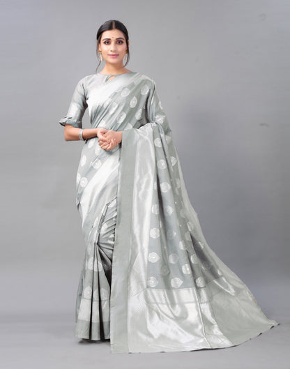 Grey Silk Saree | Sudathi