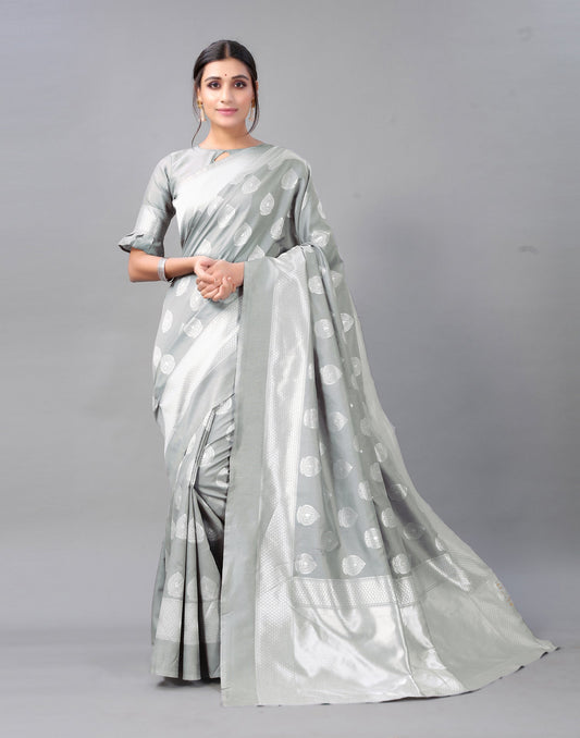 Grey Silk Saree | Sudathi