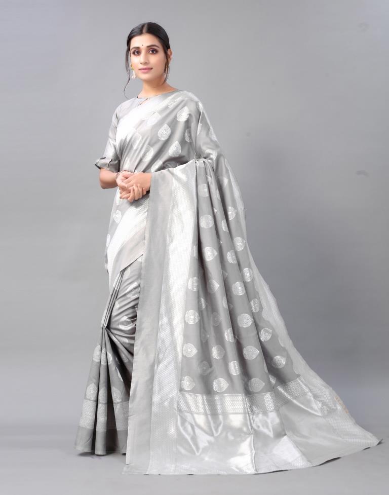 Grey Silk Saree | Sudathi