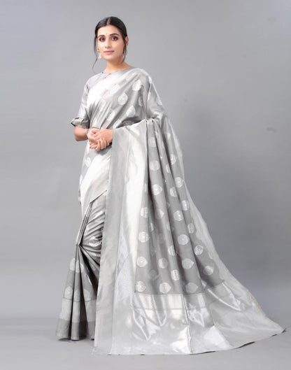 Grey Silk Saree | Sudathi