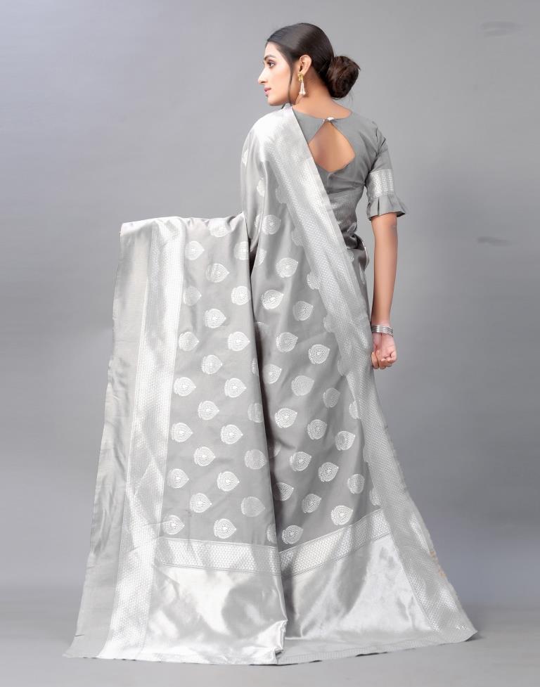 Grey Silk Saree | Sudathi