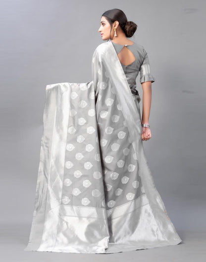 Grey Silk Saree | Sudathi