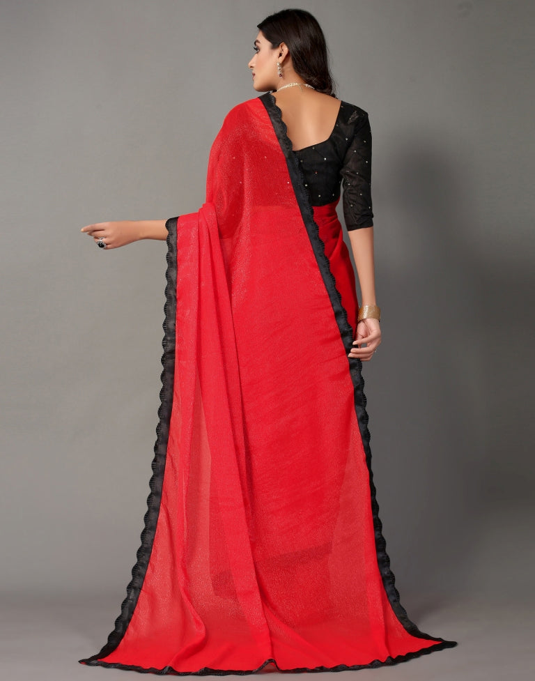 Red Chiffon Saree | Sudathi